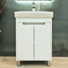 Dulap pentru baie Bayro Venus pardoseală с умывальником Sanovit Neon 500, Structurală albă (114538_108404)