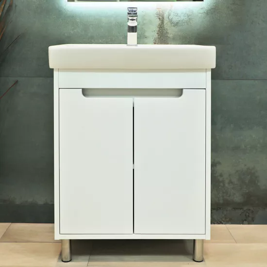 Dulap pentru baie Bayro Venus pardoseală fară lavoar, Structurală albă (114539)