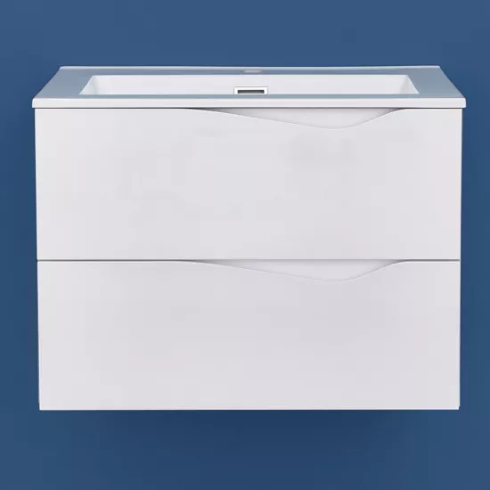 Шкаф для ванной Bayro Altis подвесной с умывальником Moershu Allegro 800, Белый Мат (122475_100433)