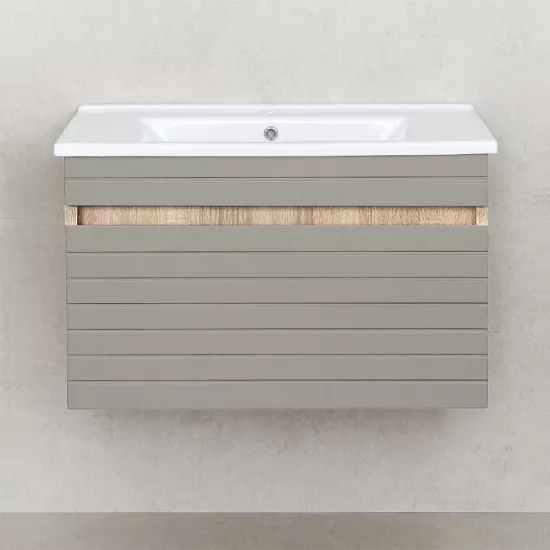 Dulap pentru baie Bayro Avanti suspendat с умывальником Sanovit Atria 750, Light Grey (117514_10932)