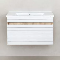 Dulap pentru baie Bayro Avanti suspendat с умывальником Sanovit Atria 750, Alb Mat (117515_10932)