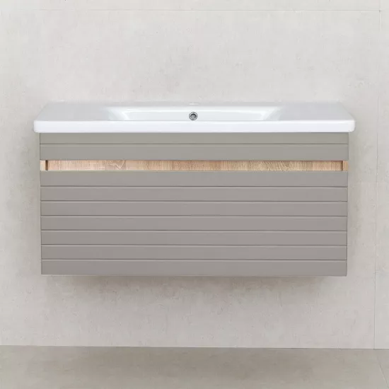 Шкаф для ванной Bayro Avanti подвесной с умывальником Sanovit Soft 1000, Light Grey (117511_10938)