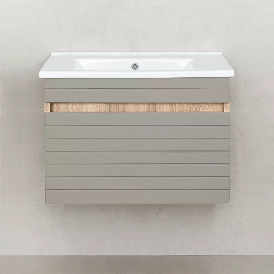 Dulap pentru baie Bayro Avanti suspendat с умывальником Sanovit Soft 650, Light Grey (117512_10936)