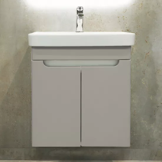 Dulap pentru baie Bayro Damat suspendat fară lavoar, Light Grey (118175)