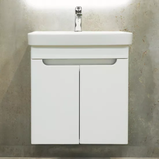 Dulap pentru baie Bayro Damat suspendat с умывальником Sanovit Luxor 550, Alb Mat (117003_110715)