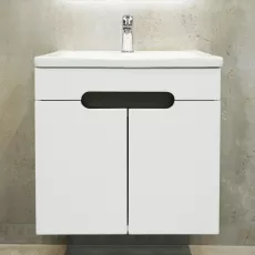 Dulap pentru baie Bayro Etna Duo suspendat с умывальником Nomi Argo 500, Alb Mat (118765_117254)