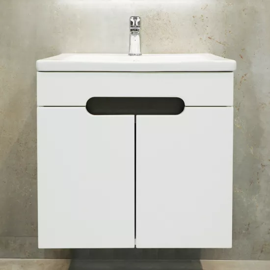 Dulap pentru baie Bayro Etna Duo suspendat с умывальником Nomi Argo 500, Alb Mat (118765_117254)