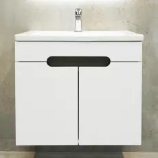 Dulap pentru baie Bayro Etna Duo suspendat с умывальником Nomi Argo 600, Alb Mat (118766_117255)