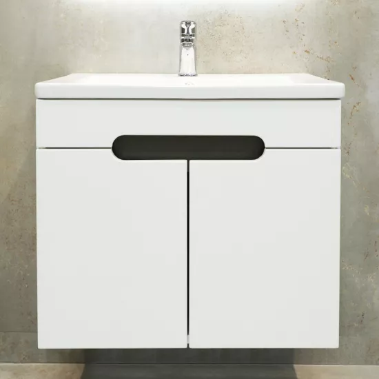 Dulap pentru baie Bayro Etna Duo suspendat с умывальником Nomi Argo 600, Alb Mat (118766_117255)