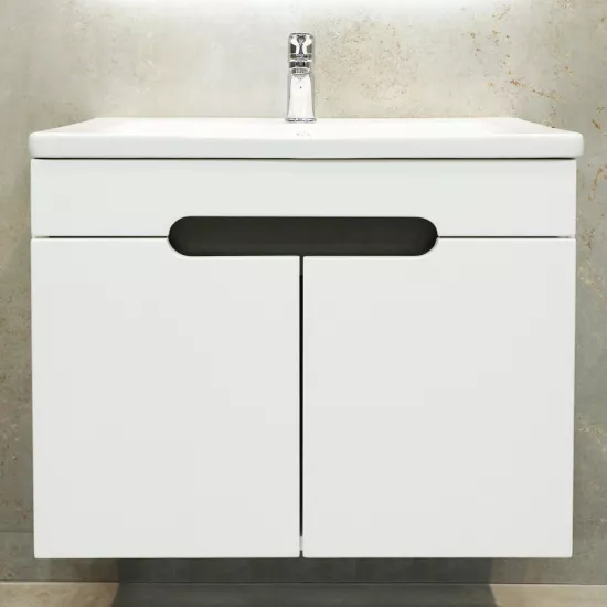 Dulap pentru baie Bayro Etna Duo suspendat с умывальником Nomi Argo 700, Alb Mat (123963_120992)