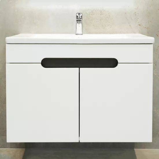 Dulap pentru baie Bayro Etna Duo suspendat с умывальником Nomi Argo 800, Alb Mat (118767_117256)