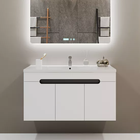 Dulap pentru baie Bayro Etna Duo suspendat с умывальником Nomi Argo 1000, Alb Mat (123962_120993)