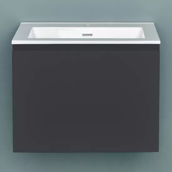 Шкаф для ванной Bayro Formal подвесной без умывальника, Антрацит мат (121575)