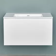 Шкаф для ванной Bayro Formal подвесной с умывальником Moershu Allegro 800, Белый Мат (117657_100433)