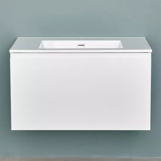 Шкаф для ванной Bayro Formal подвесной с умывальником Moershu Allegro 800, Белый Мат (117657_100433)