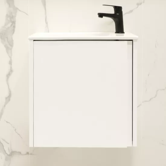 Dulap pentru baie Bayro Mono suspendat с умывальником Sanovit Atria 500, Alb Mat (118178_112880)