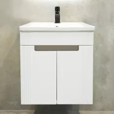 Dulap pentru baie Bayro Positano Duo suspendat с умывальником Nomi Argo 500, Alb Mat (118771_117254)