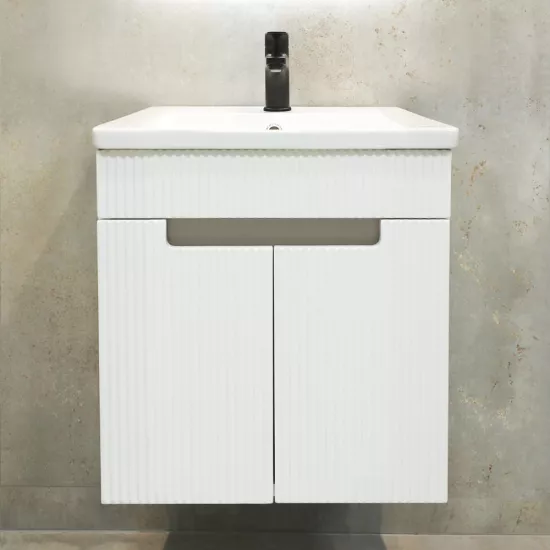 Dulap pentru baie Bayro Positano Duo suspendat с умывальником Nomi Argo 500, Alb Mat (118771_117254)