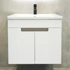 Dulap pentru baie Bayro Positano Duo suspendat с умывальником Nomi Argo 600, Alb Mat (118772_117255)