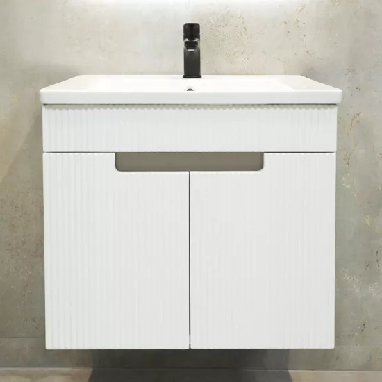 Dulap pentru baie Bayro Positano Duo suspendat с умывальником Nomi Argo 600, Alb Mat (118772_117255)