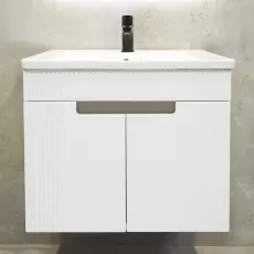 Dulap pentru baie Bayro Positano Duo suspendat с умывальником Nomi Argo 700, Alb Mat (123973_120992)