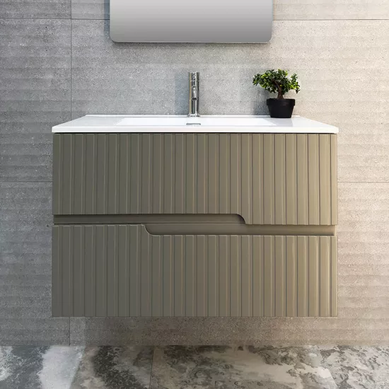 Шкаф для ванной Bayro Santos подвесной с умывальником Sanovit Allegro 800, Light Grey (122966_100433)