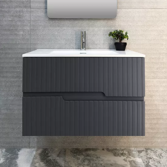 Шкаф для ванной Bayro Santos подвесной без умывальника, Антрацит мат (122967)