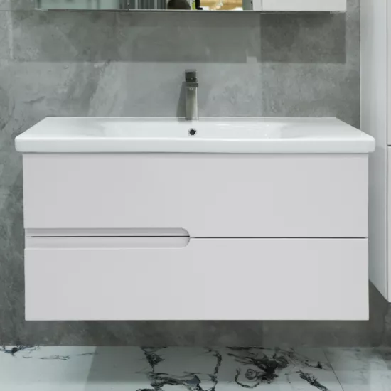 Dulap pentru baie Bayro Sorento suspendat fară lavoar, Alb mat (115304)