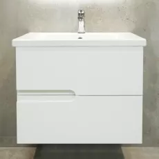 Шкаф для ванной Bayro Sorento подвесной с умывальником Sanovit Soft 650, Белый Мат (115306_10936)