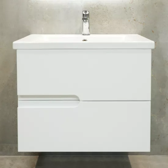 Шкаф для ванной Bayro Sorento подвесной с умывальником Sanovit Soft 650, Белый Мат (115306_10936)
