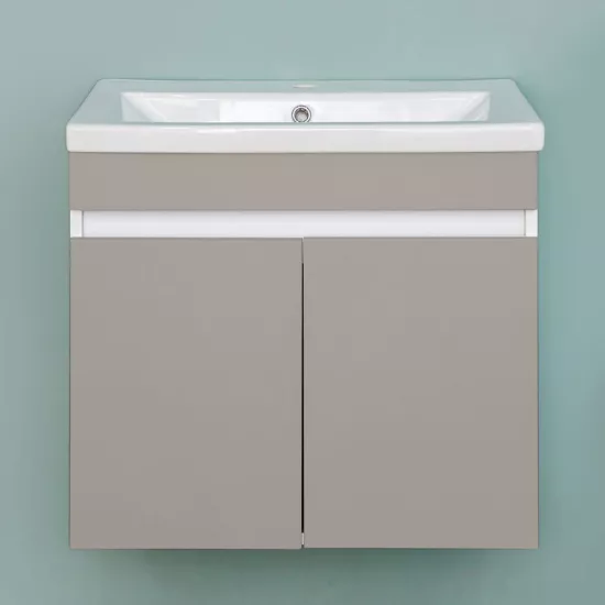 Dulap pentru baie Bayro Trend Duo suspendat с умывальником Cersanit Como 600, Light Grey (114027_7328)
