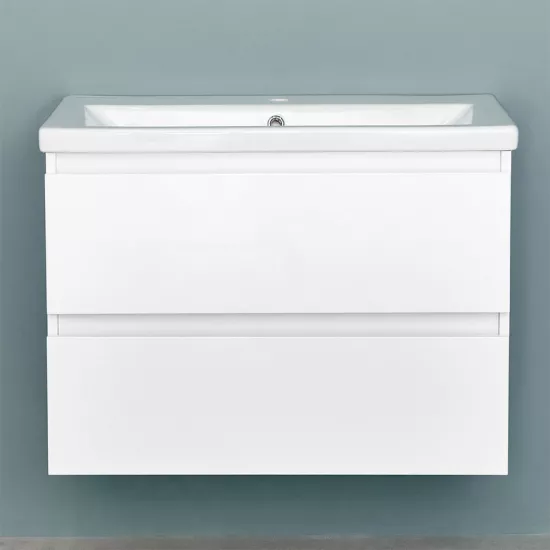 Шкаф для ванной Bayro Trend подвесной с умывальником Cersanit Como 600, Белый Мат (113433_7330)