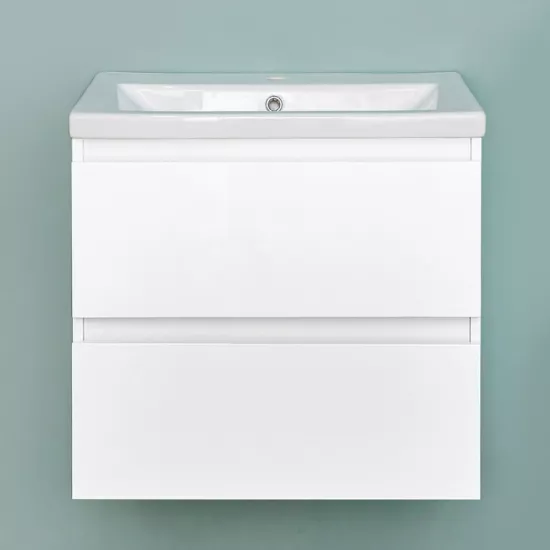 Dulap pentru baie Bayro Trend suspendat с умывальником Cersanit Como 600, Alb Mat (113428_7328)