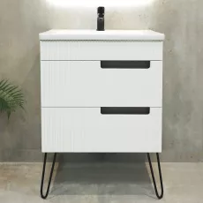 Dulap pentru lavoar Bayro Positano 60 cm, universal, Alb Mat (118774)