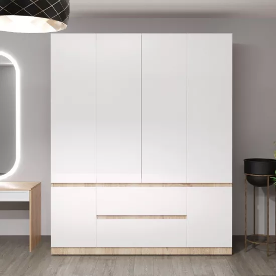 Dulap Bayro Harmony cu sertare, 180x220x55 cm, Sonoma (608045)