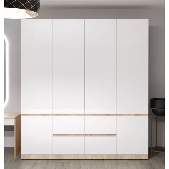 Dulap Bayro Harmony cu sertare, 200x220x55 cm, Sonoma (608051)