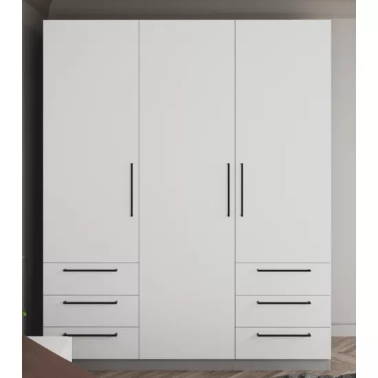 Dulap Bayro Serenity cu 6 sertare, 180x220x51,8 cm, Gri asfalt (607400)