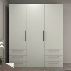 Dulap Bayro Serenity cu 6 sertare, 180x220x51,8 cm, Trend grey (608524)