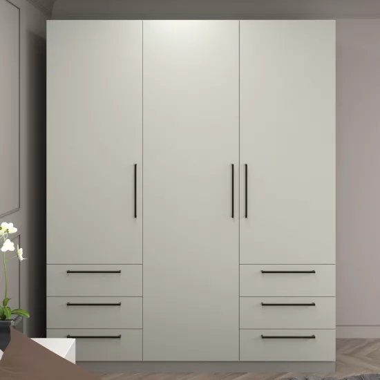 Dulap Bayro Serenity cu 6 sertare, 180x220x51,8 cm, Trend grey (608524)