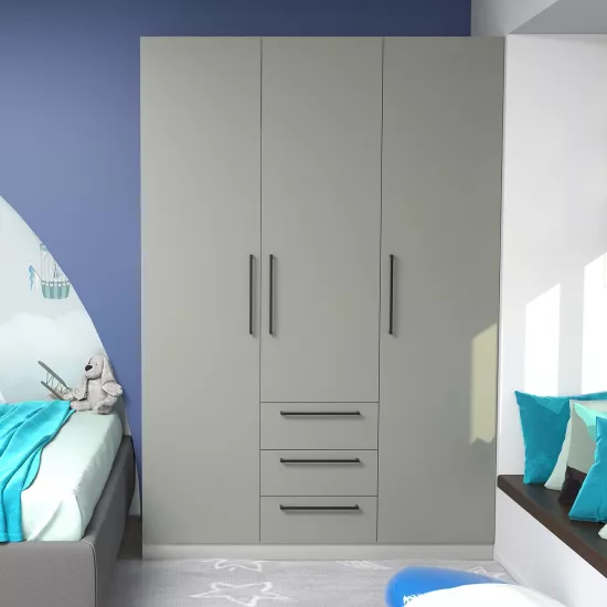 Dulap Bayro Serenity cu 3 sertare, 150x220x51,8 cm, Trend grey (608525)