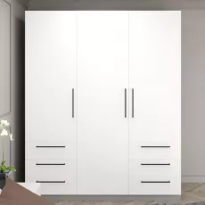 Dulap Bayro Serenity cu 6 sertare, 180x220x51,8 cm, White (608528)