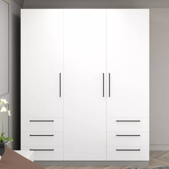 Dulap Bayro Serenity cu 6 sertare, 180x220x51,8 cm, White (608528)