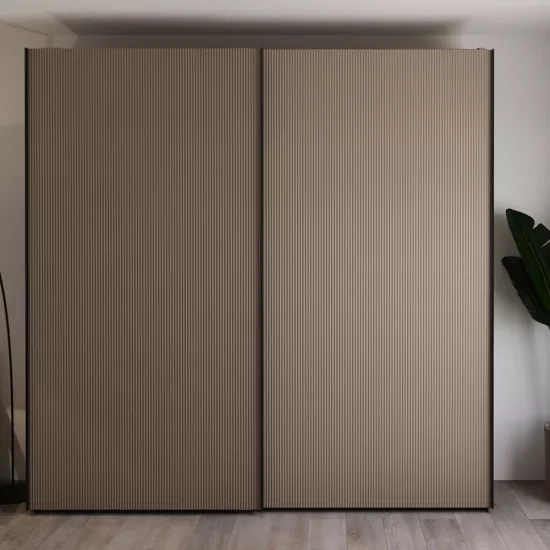 Dulap glisant Bayro Top Line Napoli, 200x230x56 cm,, Gri Piatra