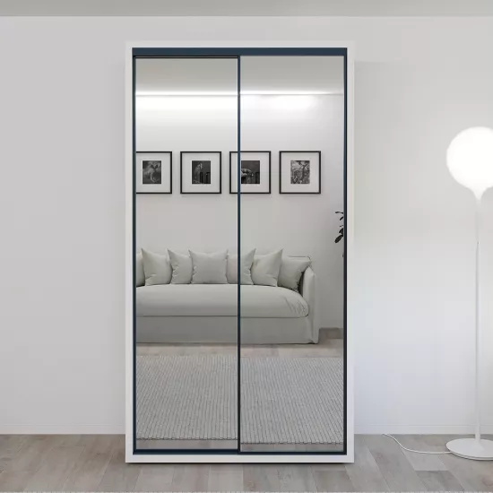 Dulap glisant Bayro Parma, 120x225x60 cm,, Alb