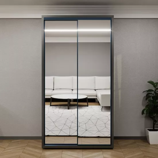 Dulap glisant Bayro Parma, 120x225x60 cm,, Antracit