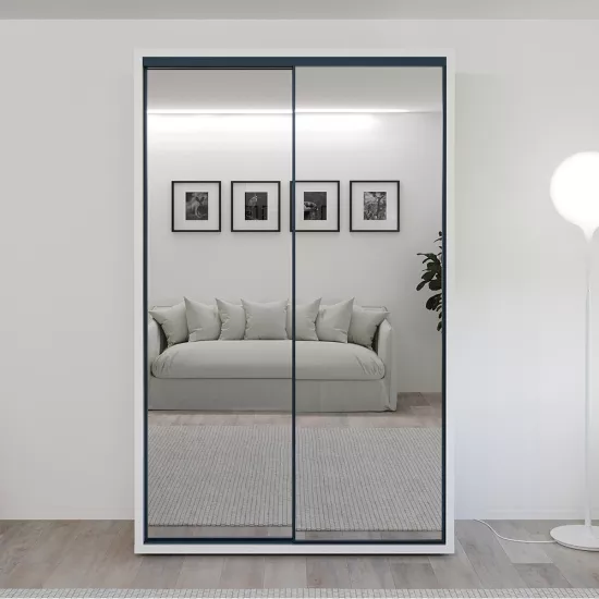 Dulap glisant Bayro Parma, 140x225x60 cm,, Alb