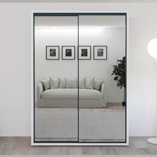 Dulap glisant Bayro Parma, 160x225x60 cm,, Alb