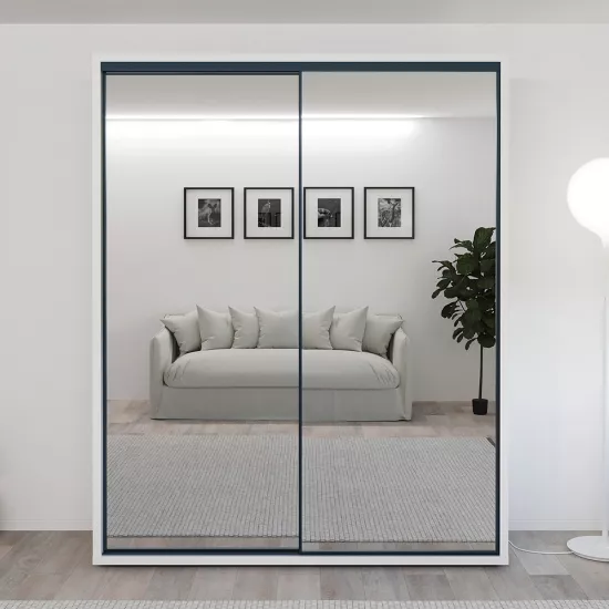 Dulap glisant Bayro Parma, 180x225x60 cm,, Alb