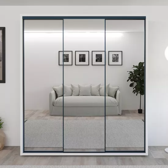 Dulap glisant Bayro Parma, 200x225x60 cm,, Alb