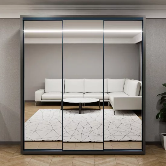Dulap glisant Bayro Parma, 200x225x60 cm,, Antracit